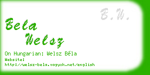 bela welsz business card