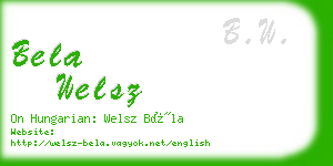 bela welsz business card